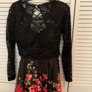 homecoming dress; two piece; knee length